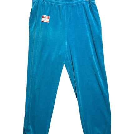 OutOf10 Juicy Couture Black Label turquoise blue velour lounge pants with elasticated waistband and cuffed ankles