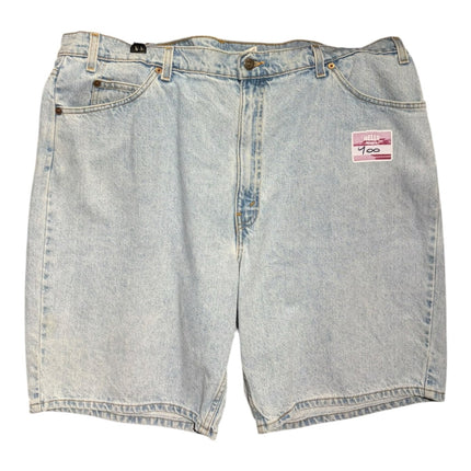OutOf10 light wash denim shorts with a relaxed fit, five-pocket design, and button-fly closure.