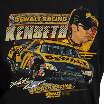 OutOf10 vintage black cotton t-shirt featuring a Matt Kenseth DeWalt Racing NASCAR graphic with car number 17