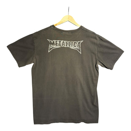 OutOf10 Metallica Sad But True graphic t-shirt in faded black cotton with a distressed band logo on the back.