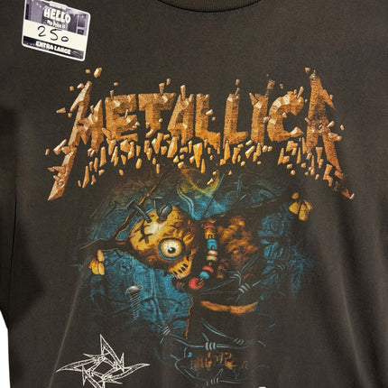 OutOf10 faded black cotton crewneck t-shirt featuring a Metallica Sad But True graphic print on the front