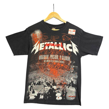 OutOf10 black Metallica World Magnetic Tour 2010 graphic t-shirt with Orgullo, Pasión y Gloria print on cotton fabric.