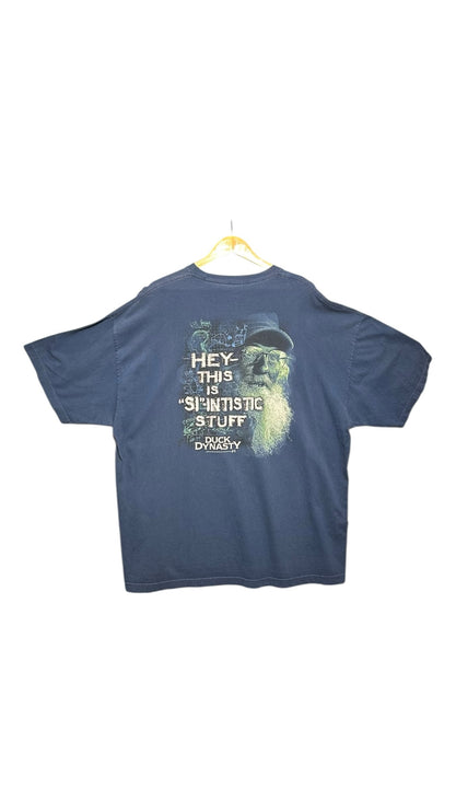 OutOf10 navy blue cotton t-shirt featuring a back graphic of Uncle Si from Duck Dynasty with his catchphrase.