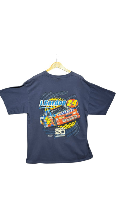 OutOf10 navy blue vintage Jeff Gordon Hendrick Motorsports 20th anniversary graphic cotton t-shirt back view