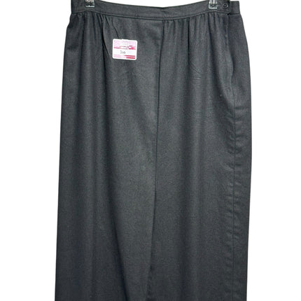 OutOf10 Pendleton black virgin wool tall skirt with a classic straight silhouette and side button closure.