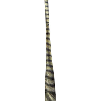 OutOf10 POLO Ralph Lauren necktie in black and gold with a sophisticated geometric square micro-print pattern.