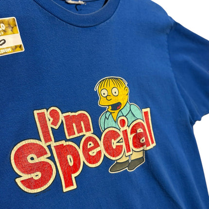 OutOf10 blue cotton crewneck t-shirt featuring a Ralph Wiggum graphic with the text I'm Special from The Simpsons