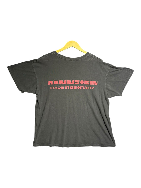 OutOf10 black cotton Rammstein Made in Germany band t-shirt with red logo print on the back