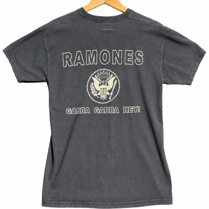 OutOf10 charcoal grey Ramones graphic t-shirt with back print of the band's presidential seal and Gabba Gabba Hey text