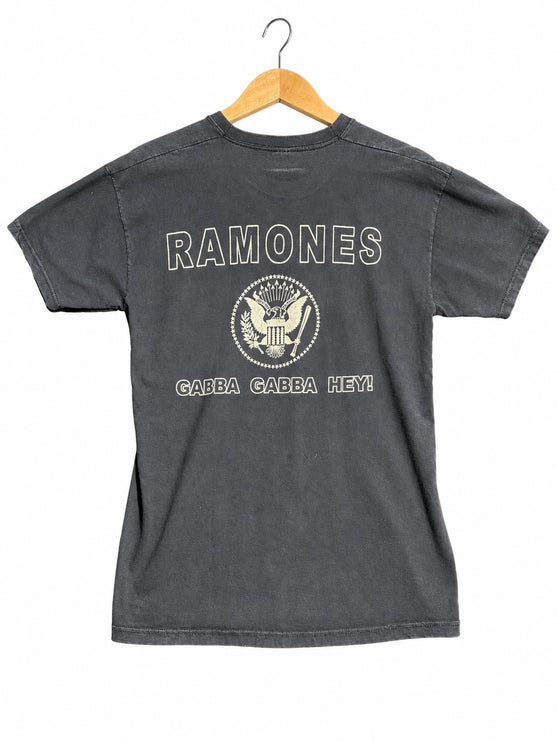 OutOf10 charcoal grey Ramones graphic t-shirt with back print of the band's presidential seal and Gabba Gabba Hey text