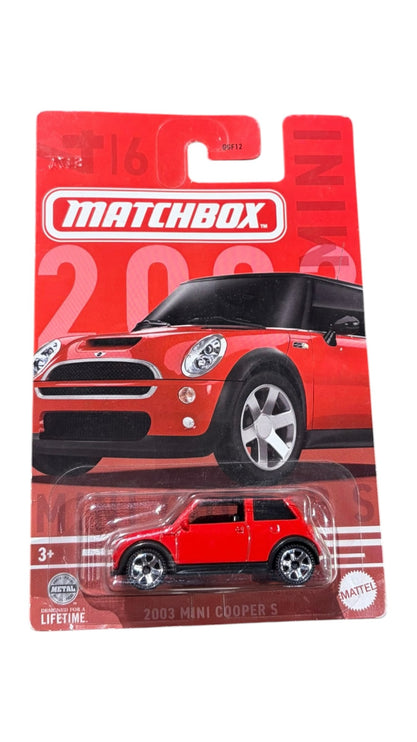 OutOf10 red 2003 Mini Cooper S diecast toy car in original blister pack packaging