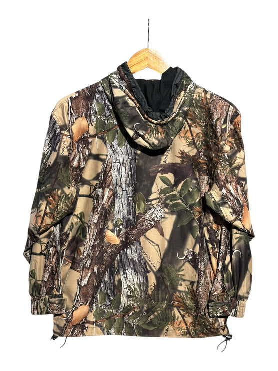 OutOf10 Ridgeline of New Zealand hooded hunting jacket in Buffalo Camo pattern with adjustable hem and cuffs