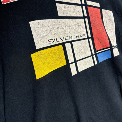 OutOf10 vintage charcoal black Silverchair Young Modern tour t-shirt with Mondrian-inspired geometric graphic print