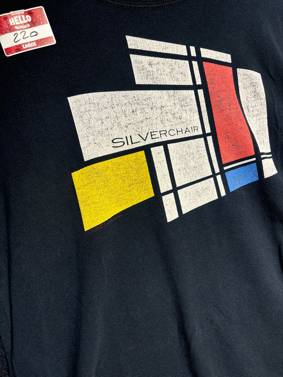 OutOf10 vintage charcoal black Silverchair Young Modern tour t-shirt with Mondrian-inspired geometric graphic print