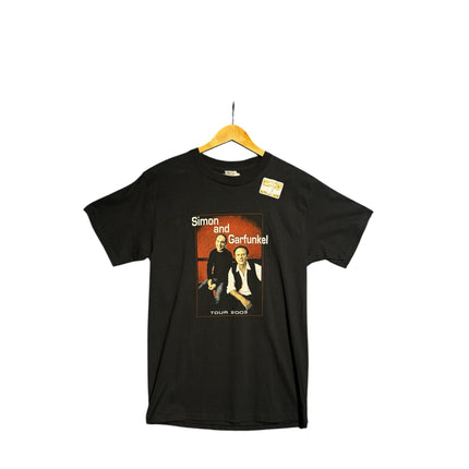 OutOf10 vintage black Simon and Garfunkel 2003 tour graphic t-shirt with a classic crew neck and soft cotton fabric.