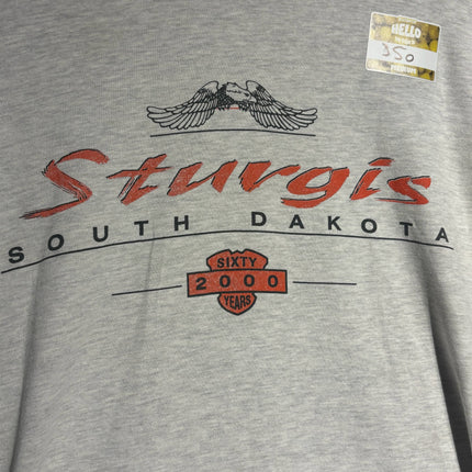 OutOf10 heather grey vintage Sturgis 2000 60th anniversary long sleeve t-shirt with eagle graphic