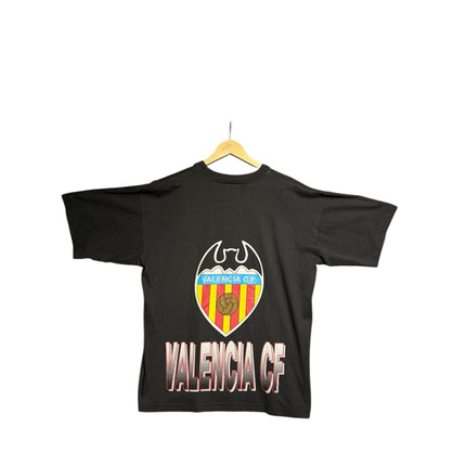 OutOf10 black cotton Valencia CF short sleeve t-shirt featuring a retro graphic club crest on the back
