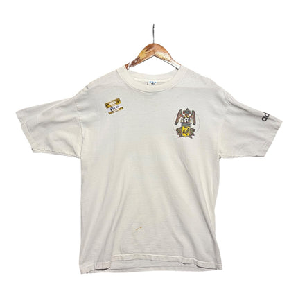 OutOf10 vintage 1993 white adidas Argentina Football Association cotton t-shirt with chest crest and sleeve logo