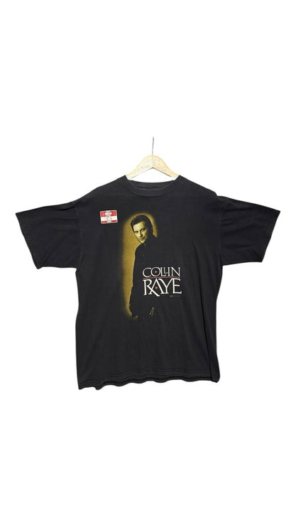 OutOf10 vintage black Colin Raye 90s country music tour cotton t-shirt with front portrait graphic