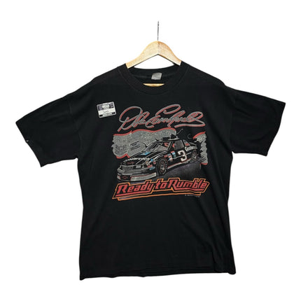 OutOf10 vintage black cotton t-shirt featuring a Dale Earnhardt Ready to Rumble NASCAR graphic print