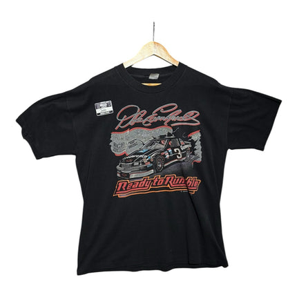 OutOf10 vintage black cotton t-shirt featuring a Dale Earnhardt Ready to Rumble graphic with the iconic No. 3 car.