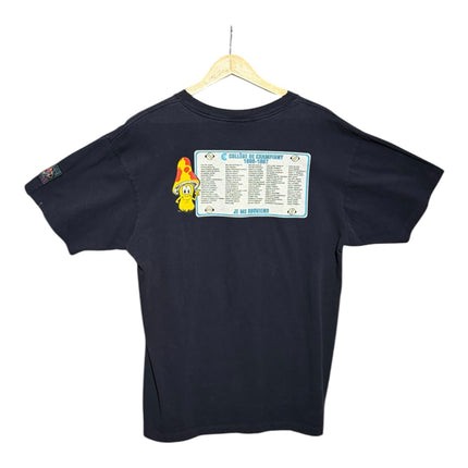 OutOf10 black vintage graphic t-shirt featuring a 1996-1997 school year print with a mushroom character on the back