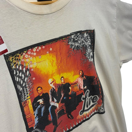 OutOf10 vintage off-white Live band tour t-shirt featuring a graphic print of band members on soft cotton fabric