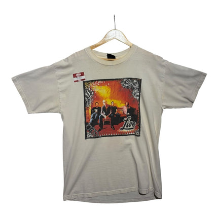 OutOf10 vintage off-white Live band tour graphic t-shirt with a front band member print on soft cotton fabric