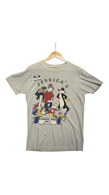 OutOf10 vintage heather grey Looney Tunes Candyland graphic crewneck t-shirt with 90s cartoon characters