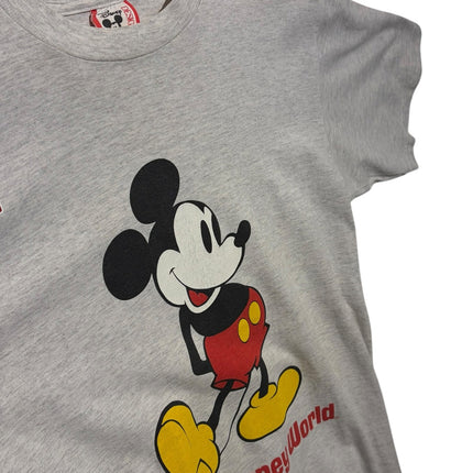 OutOf10 vintage heather grey cotton t-shirt featuring a classic Mickey Mouse graphic and Walt Disney World logo
