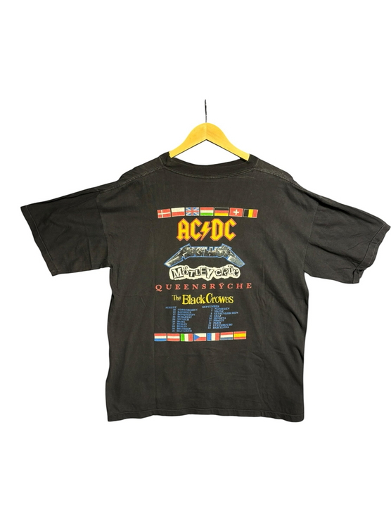 OutOf10 vintage black Monsters of Rock tour t-shirt featuring back print with band names and European tour dates