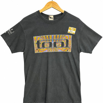 OutOf10 vintage Tool 2006 tour t-shirt in washed black cotton with a vibrant psychedelic logo graphic on the front.