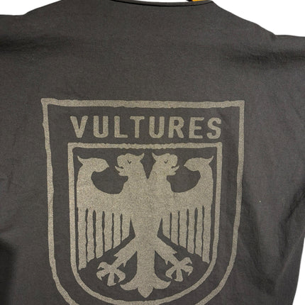 OutOf10 black oversized cotton t-shirt featuring a distressed grey eagle crest Vultures graphic on the back