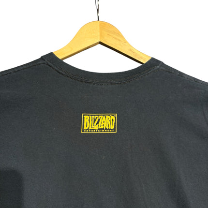 OutOf10 black World of Warcraft t-shirt featuring a yellow Blizzard Entertainment logo on the back
